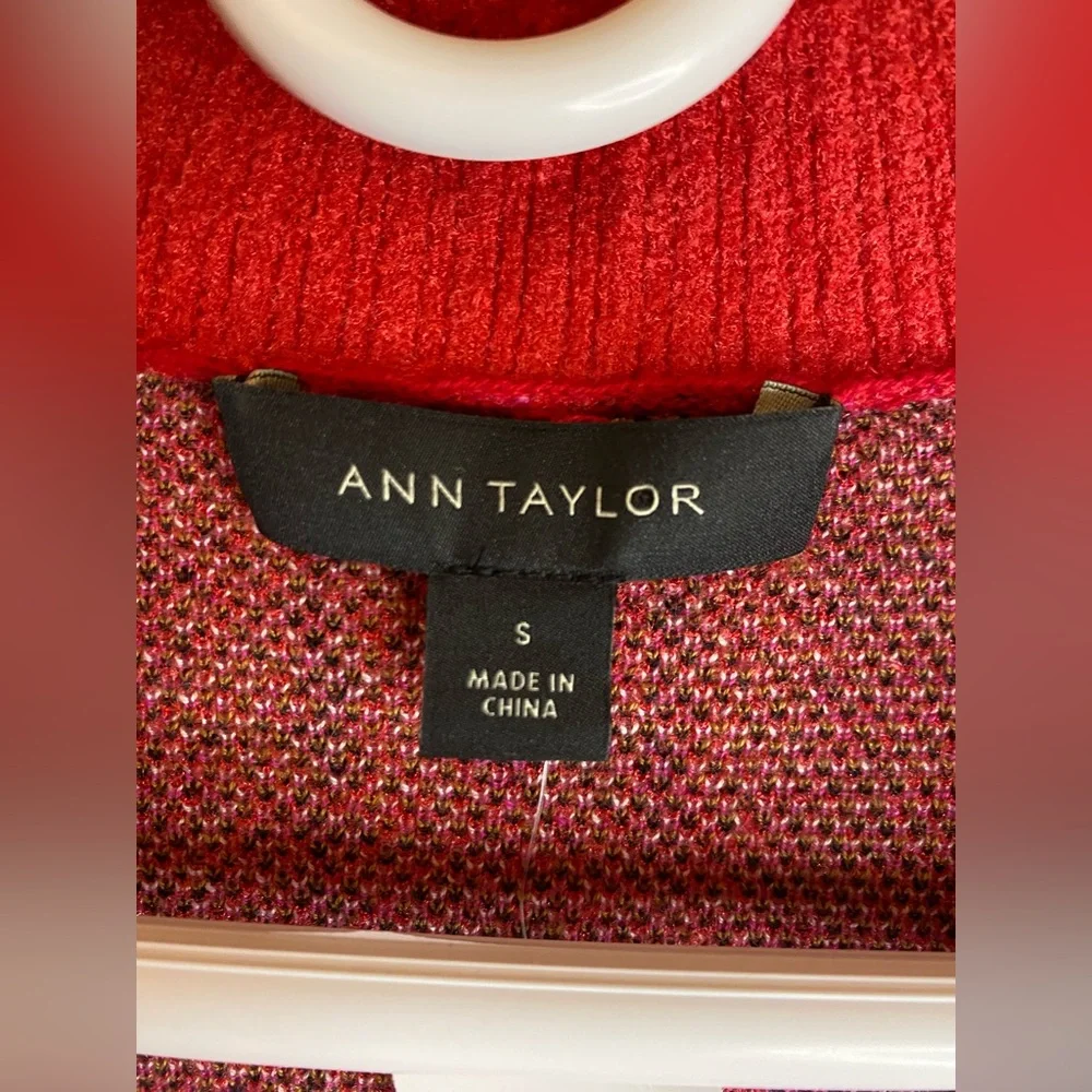Ann Taylor Jacquard Plaid Boyfriend Cardigan (S) Ptp20”-24” (R$119) NWT - Picture 7 of 7